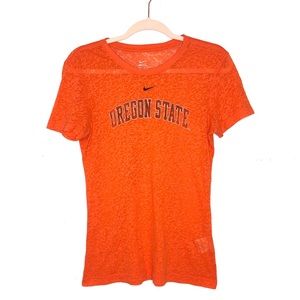 NIKE Oregon State Orange Burnout T-Shirt Medium